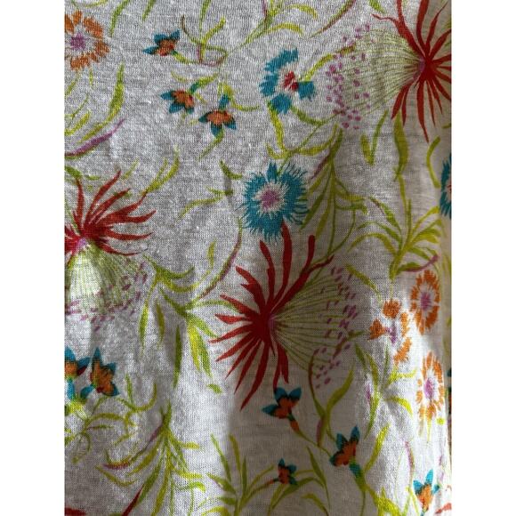 Joie Floral 100% Linen Top Shirt Boxy Size Small Cropped Beach Boho Flirty - Picture 2 of 6